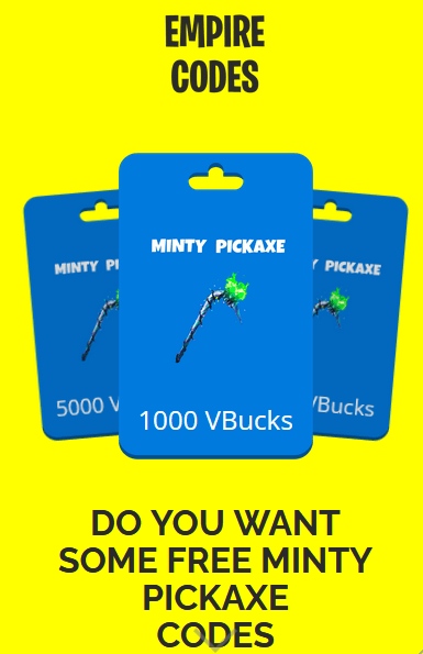fortnite minty pickaxe codes